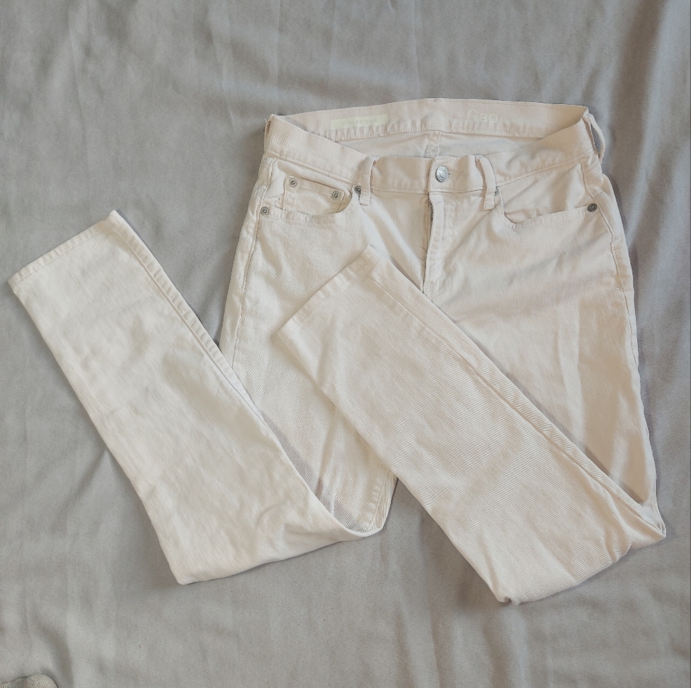 GAP Girlfriend White Skinny Mid Rise Womens Denim Jeans, 25R
